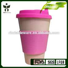 promotional bamboo fiber cups outdoor coffee cups with lids 16OZ